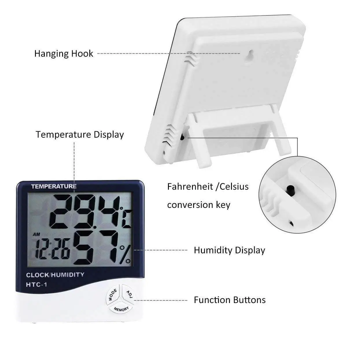 Original HTC-1 Temperature and Humidity Meter - Image 4